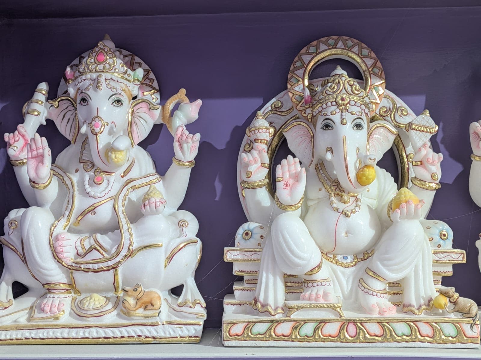 Ganesh white marble Murti